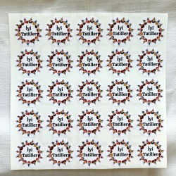 50 Adet 4 cm İyi Tatiller Yapışkanlı Sticker Karne Öğretmen Etiketi Mezuniyet Hatırası Okul Hediye 2