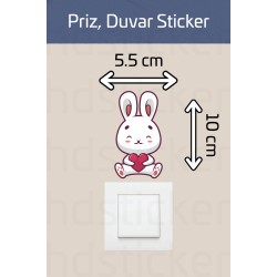 Sevimli Priz Duvar Çocuk Odası Dekoratif Sticker Etiket P12