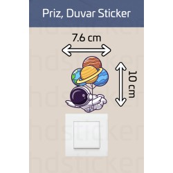 Sevimli Priz Duvar Çocuk Odası Dekoratif Sticker Etiket P6