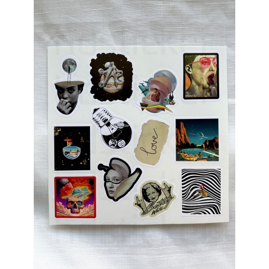 Surreal Vintage Bullet Journal - Ajanda - Planner - Laptop Etiket Sticker Seti 12 Adet P1