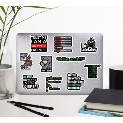 Yazılım & Yazılımcı Software Developer Laptop Notebook Tablet Etiket Sticker Set P41